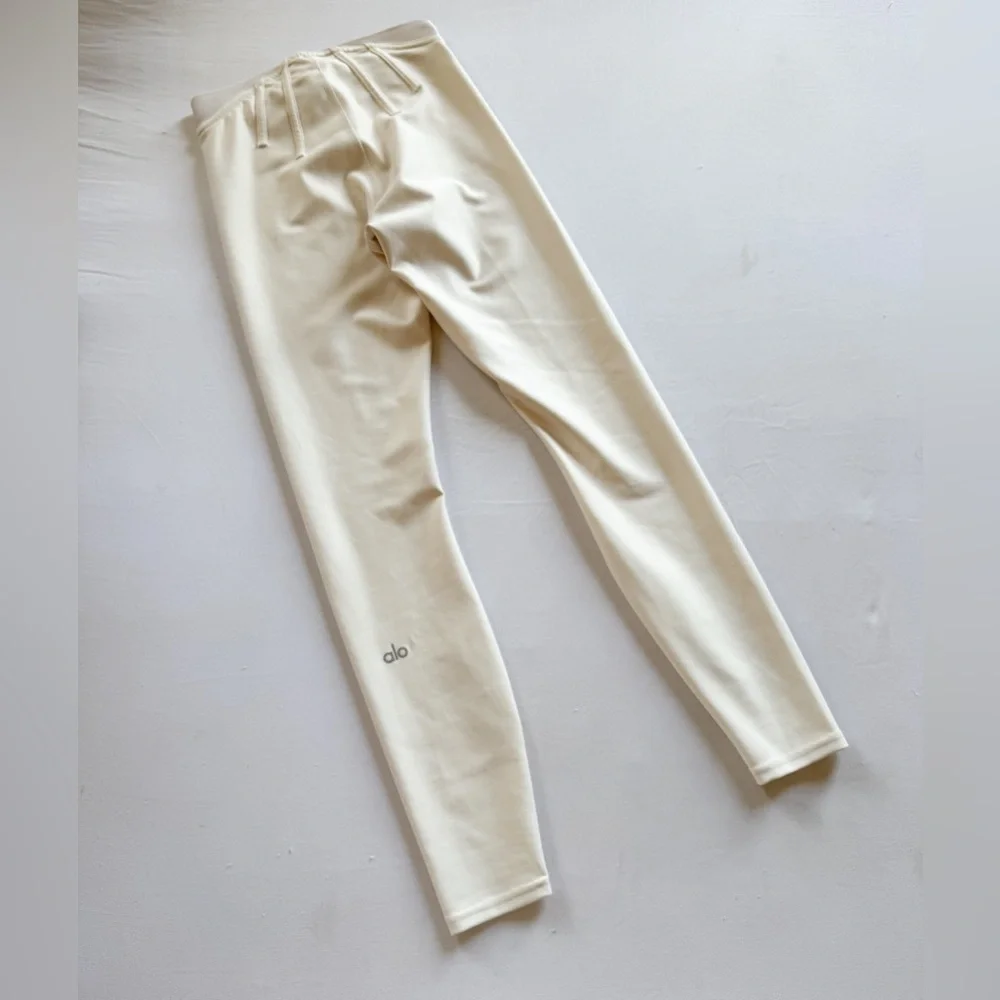 Alo Yoga High Waist Leggings Womens Size XXS  cream Athletic 028-B